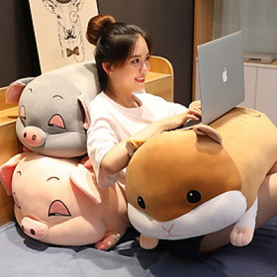 Gấu bông chuột Hamster nằm dễ thương siêu mềm mịn (50cm--->80cm) vải miniso 4 chiều mềm mại êm ái, an toàn cho trẻ nhỏ