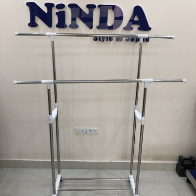 Giá phơi quần áo NiNDA R217 2 tầng có bánh xe