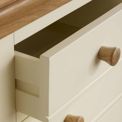 Bàn 3 Ngăn Kéo Country Cottage Gỗ Sồi Ibie BTV3COUO - Trắng (120 x 50 cm)