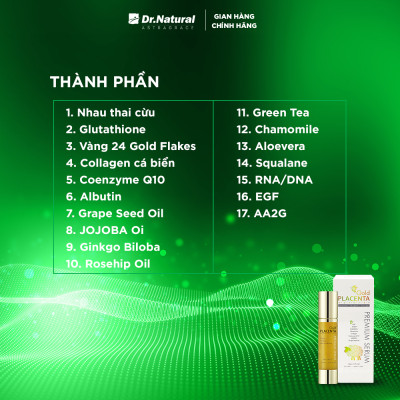 Serum Vàng Nhau Thai Cừu Dr Natural Astragrace Gold Placenta Premium 50ml | Giúp Trắng Da - Cấp Ẩm 24h - Hàng Chính Hãng