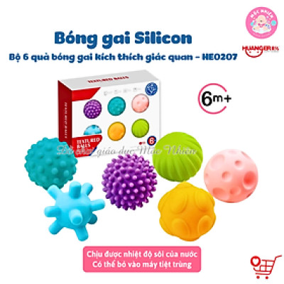 Đồ Chơi Giáo Dục Sớm 6 Bóng Gai Cho Bé - HUANGER HE0207 Textured Balls (Từ 6 Tháng Tuổi)