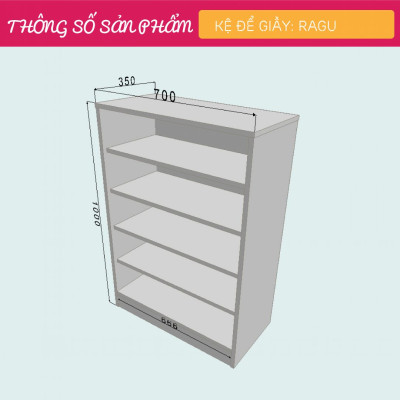 Tủ đựng giày đẹp nhỏ gọn gỗ công nghiệp SMLIFE Ragu