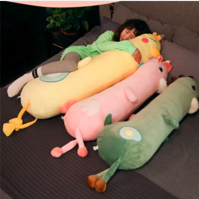 Thú nhồi bông khủng long dài cute - Size 120cm - Quà tặng gấu bông khủng long khủng lồ - Gối ôm mềm mịn cho bé.