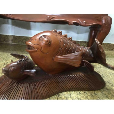 Tượng Cá Chép Mẹ Con Gỗ Gõ Mỹ Nghệ Size Dài 60cm Cao 30cm Ngang 25cm Anh Chị Trưng Phòng Khách Nhà, Công Ty, Trên Bàn Uống Trà , Quà Biếu Tặng ý nghĩa cá chép có cá có tiền tài lộc ạ