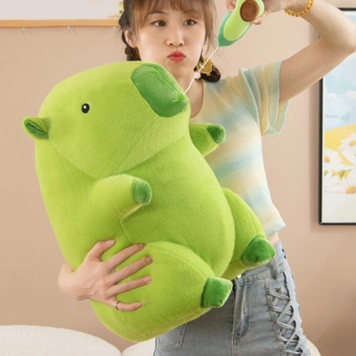 Thú nhồi bông capybara ăn bơ cute - Size từ 30cm đến 50cm - Quà tặng chuột lang nước xanh bơ êm mịn.