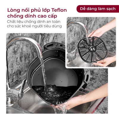 Nồi chiên không dầu Fujihome A6DB dung tích 6.5L công suất 1600W màn hình cảm ứng - HÀNG CHÍNH HÃNG