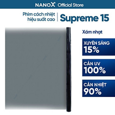 Phim cách nhiệt cửa kính NanoX Supreme 15 chống nắng & chống tia UV chuyên sâu cho nhà kính