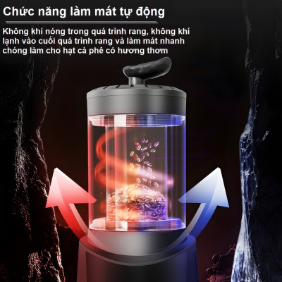 Máy rang hạt cà phê công nghệ gia nhiệt không khí chuyên nghiệp. Thương hiệu Mỹ cao cấp Cafemasy SCR-306. Hàng chính hãng