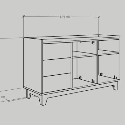 [Happy Home Furniture] KINA , Tủ đựng đồ 7 ngăn , 124cm x 40cm x 72cm ( DxRxC), THK_075