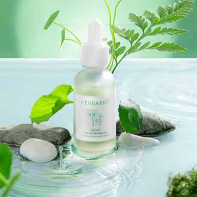 Serum rau má & diếp cá Herbario 30ml sạch mụn thuần chay