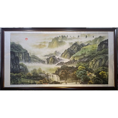 Tranh giấy xuyến màu nước- Sơn thuỷ hữu tình -TM43