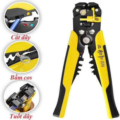Kìm Tuốt Dây Điện Tự Động Đa Năng Tolsen – Bấm Cos, Cắt Dây Chuẩn Xác, Dễ Dùng
