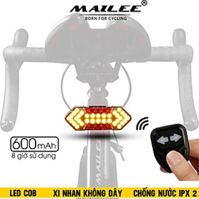Đèn Xi Nhan Xe Đạp WR-2118 Điều Khiển Từ Xa, Sạc USB, dung lượng 600mAh, Chống Nước tiêu chuẩn IPX2, Đèn Hậu Độ Sáng Cao, Đèn Cảnh Báo An Toàn xe đạp, Năm Chế Độ sáng - Mai Lee