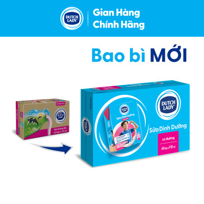 Thùng 48 Hộp Sữa Uống Tiệt Trùng Dutch Lady Cô Gái Hà Lan Dâu (48 x 110ml)