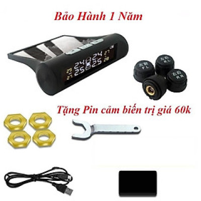 Cảm Biến Áp Suất Lốp TPMS, van ngoài,màn màu, Pin mặt trời 