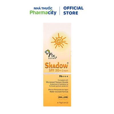 Kem chống nắng FIXDERMA SHADOW SPF 50+ Cream giúp giữ ẩm, giúp bảo vệ da (Tuýp 75g)