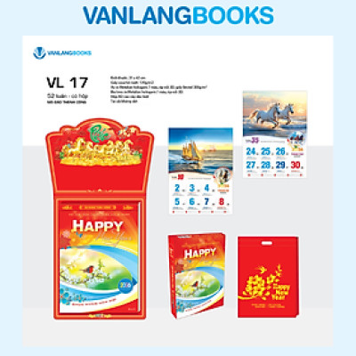 Lịch 2026 52 Tuần Có Hộp – Mã Đáo Thành Công | Lịch Tết Treo Tường Vanlangbooks | Mã: VL17