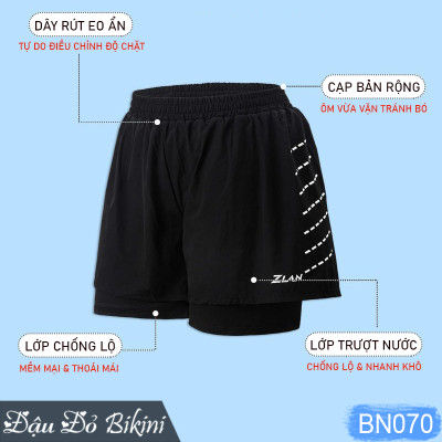 Bộ bơi nam BIG SIZE siêu rộng - Tự tin, thoải mái cho người béo đến 175kg, set áo bơi cỡ lớn & quần bơi 2 lớp giấu bụng đùi | BN070