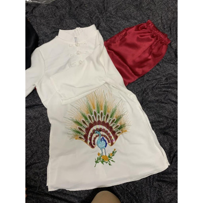 ĐỒ LAM ĐI CHÙA  Mẫu Chim Công Thêu Cao Cấp