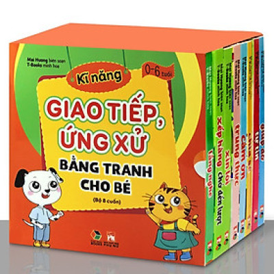 Bộ Sách Kỹ Năng Giao Tiếp Ứng Xử Bằng Tranh Cho Bé (Hộp 8 Cuốn)