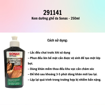 Kem dưỡng ghế da Sonax Leather Care 291141 mẫu 2020 250ml