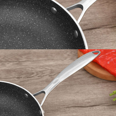 Chảo chống dính vân đá Elmich Opal 2353802 vung kính đáy từ Full Induction size 24cm