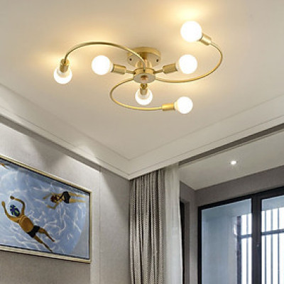 Đèn trần LERAT loại 6 bóng hiện đại trang trí nội thất sang trọng - kèm bóng LED chuyên dụng - (92).