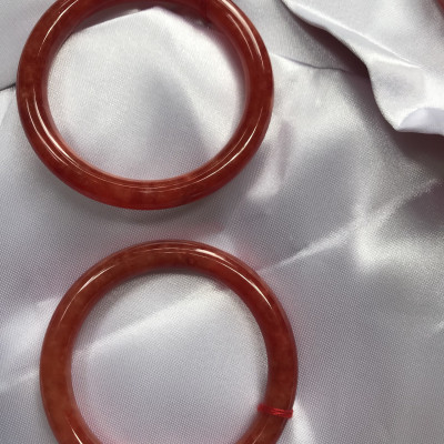 Vòng Cẩm Thạch Đỏ Đẹp A Ni 52mm x chột 7,8mm màu đỏ bông tươi sáng bóng đẹp nữ 52kg - 56kg đeo mệnh hỏa mệnh thổ đeo xuất sắc đẹp món quà tặng ý nghĩa ạ