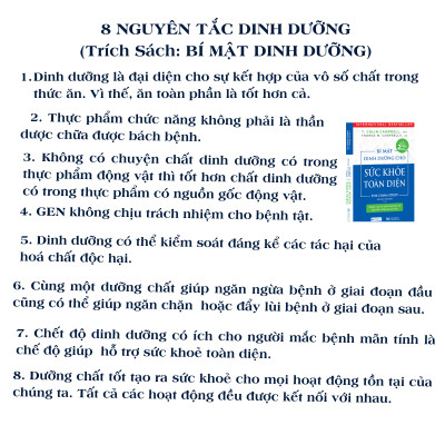 Combo 3 cuốn sách: Bí mật dinh dưỡng + Toàn cảnh dinh dưỡng + Ăn lành sống mạnh