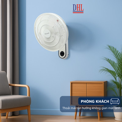 Quạt treo tường FTT-60AEC-D39W có remote, công suất 60W, hẹn giờ thông minh lên đến 12 tiếng - hàng chính hãng Bảo hành 2 năm