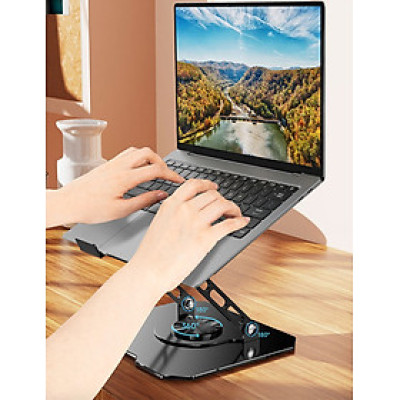 Kệ đỡ giá đỡ đế tản nhiệt dành cho laptop, macbook, máy tính hợp kim nhôm gấp gọn xoay 360 độ nhiều nấc độ cao - K2 - Hàng chính hãng