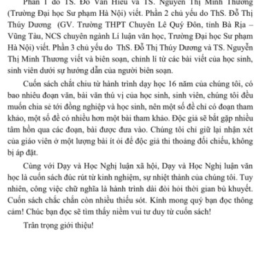  Sách - Dạy và học nghị luận văn học (cơ bản và nâng cao từ lớp 6 - lớp 12)