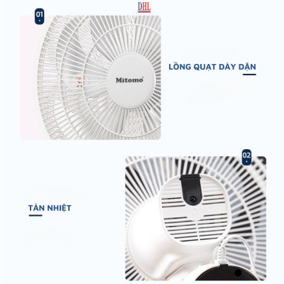 Quạt điện treo tường remote FTT-60AEC-D39, công suất 60W, hoạt động êm ái, hẹn giờ thông minh - hàng chính hãng Bảo hành 2 năm