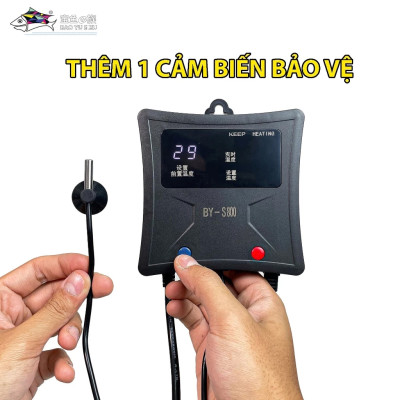 Máy sưởi bể cá Baoyu BY-S800 đa năng 600W-1500W, điều chỉnh nhiệt độ, chống nổ, hàng chính hãng