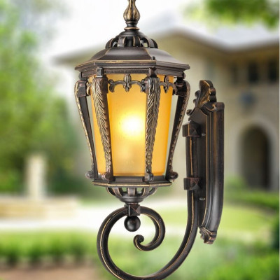 Đèn tường LIOME đồng kính cổ điển trang trí cột cổng, hành lang, ban công sang trọng - kèm bóng LED (821).