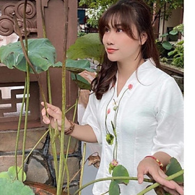 ĐỒ LAM ĐI CHÙA #Mã Freeship Xtra RP028# Mẫu Sen Vải Lụa Pháp Cao Cấp