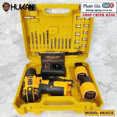 Máy Khoan Dùng Pin 16.8V Hukan HK-XC5 Không Chổi Than - Tặng Bộ Phụ Kiện 24 Chi Tiết Phụ Kiện Đi Kèm chính hãng
