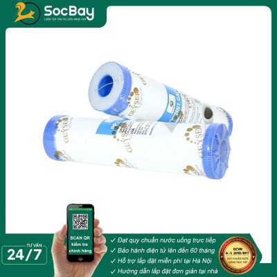 Combo 2 lõi lọc nước 12 dùng cho các dòng máy NANO và UF, Lõi PP.2IN1.GAC, Cation - Hàng Chính Hãng