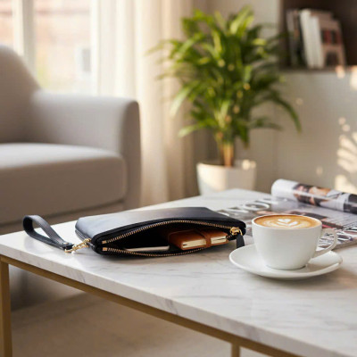 Ví Cấm Tay Da Bò Ý, Ví Cầm Tay Đa Năng Clutch thời trang thiết kế Hity ACC001