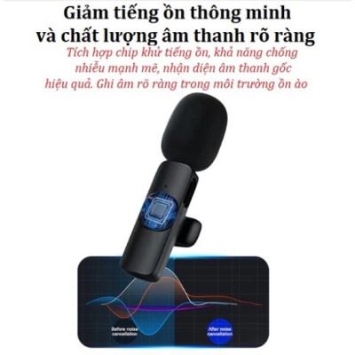 Micro Thu Âm không Dây Dành cho điện thoại Iphone IOS Cổng Lightningg , máy tính bảng PC Laptop Máy Ảnh chất lượng cao Hỗ Trợ Quay Video Livestream - hàng nhập khẩu