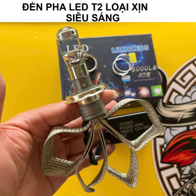 Đèn Pha LED Bi Cầu T2 – Ánh Sáng Chuẩn, Cắm Zắc Không Cần Độ Chế, Dễ Lắp Mọi Xe