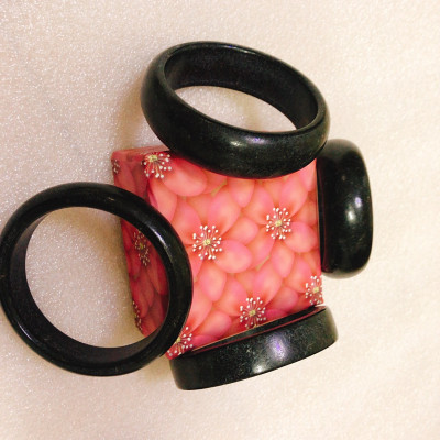 Vòng tay cẩm thạch đen đá tự nhiên Việt Nam 