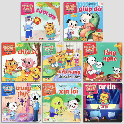 Sách - Combo Bộ hộp thư viện hình ảnh đầu tiên cho bé từ 0 - 6 tuổi song ngữ và Kỹ năng giao tiếp ứng xử bằng tranh