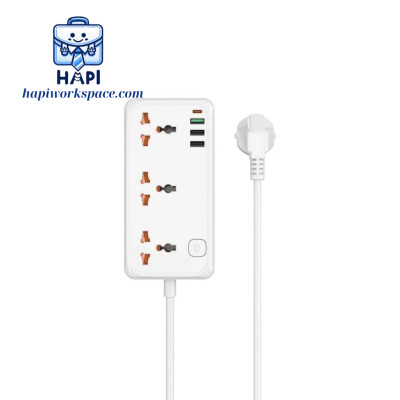 Ổ cắm điện đa năng hàng chính hãng WiWU Cube 30W 3A 1C và 3 ổ cắm GaN Wi-S005: Tương thích đa dạng chân cắm, có công tắc an toàn