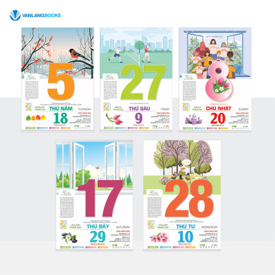 Lịch 2026 Bloc Siêu Đại – Chủ Đề Sống Đẹp Mỗi Ngày | Lịch Tết Treo Tường Cao Cấp Vanlangbooks | Mã: VL04A