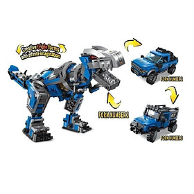 QMAN - 4803 Bộ xếp hình Khủng long biến hình 3 trong 1 (KT 37.5 x 27.5 x 6.5 cm)