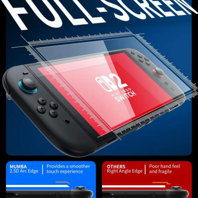 Kính Cường Lực Mipow Kingbull HD Premium Silk Cho Nintendo Switch 2 Cảm Ứng Siêu Nhạy Bảo Vệ Khỏi Trầy Xước Cho Máy Game Hàng Chính Hãng
