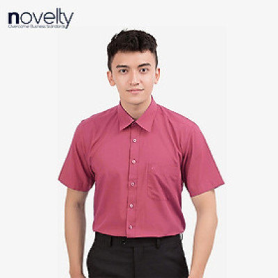 Áo sơ mi nam Slim fit ngắn tay hồng đậm 170284N