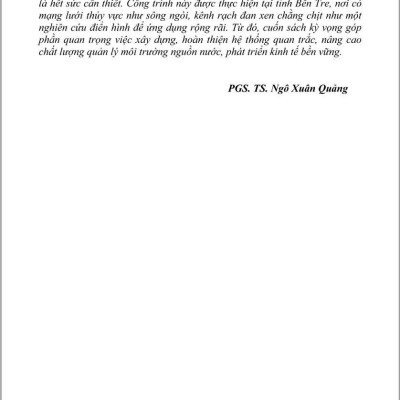 Quan Trắc Sinh Học Phục Vụ Quản Lý Môi Trường Nước - Nghiên cứu điển hình tỉnh Bến Tre