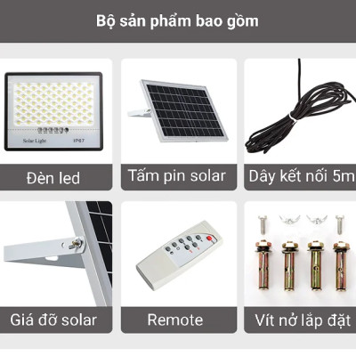 Đèn năng lượng mặt trời chống loá 300w ( VỎ NHỰA )